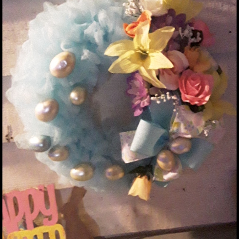 Homemade Easter wreath